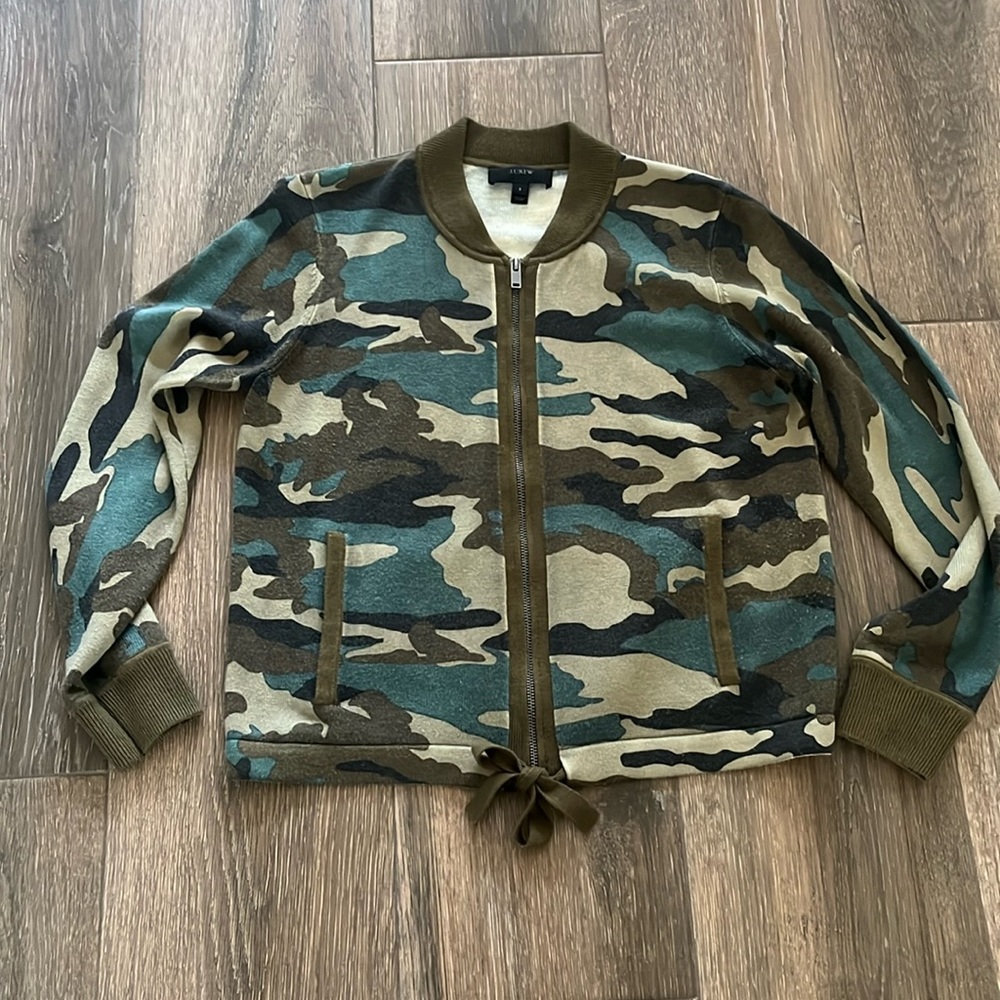 J. Crew | Camo Zipped Cardigan